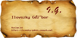 Ilovszky Gábor névjegykártya